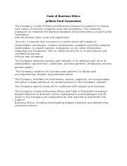 code of ethics of jollibee|Code of Conduct & Business Ethics .